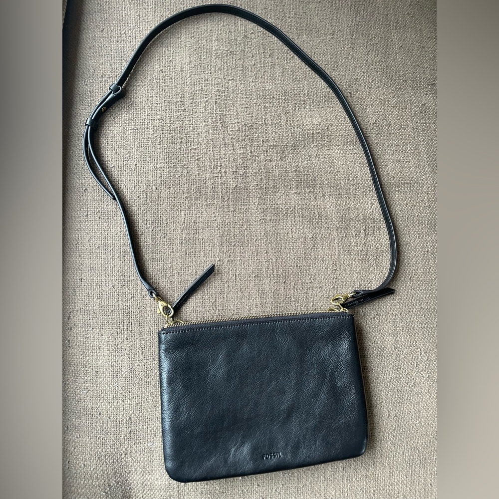 FOSSIL Devon leather crossbody bag/ clutch